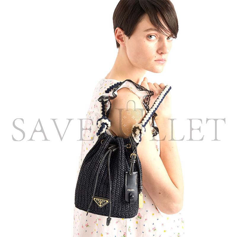 PRADA CROCHET MINI BUCKET BAG 1BE068 (19.5*15.5*10cm)